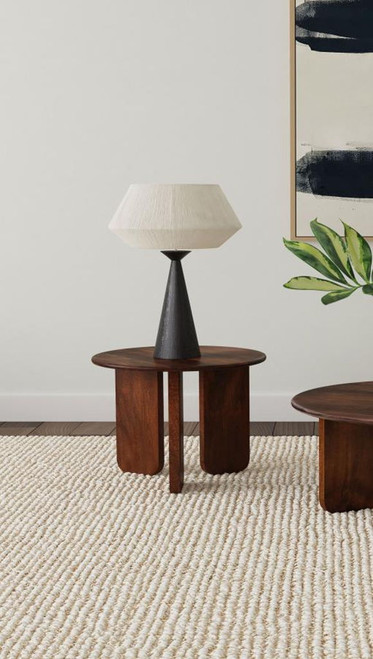 Dale - Round Solid Mango Wood Side End Table - Brown