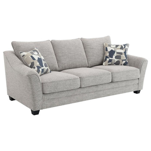 Tomkins - 2 Piece Boucle Upholstered Sofa Set - Light Gray