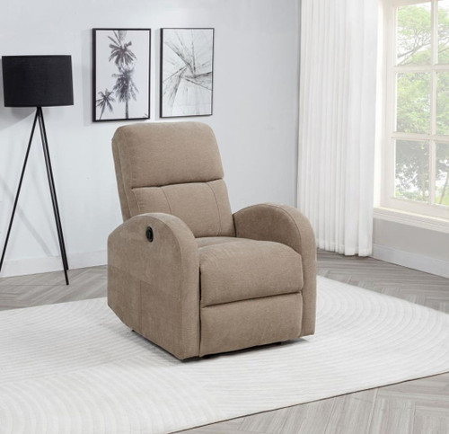 Grant - Fabric Upholstered Power Recliner Chair - Camel