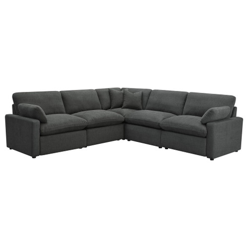 Collins - 5 Piece Modular Power Reclining Sectional - Dark Gray