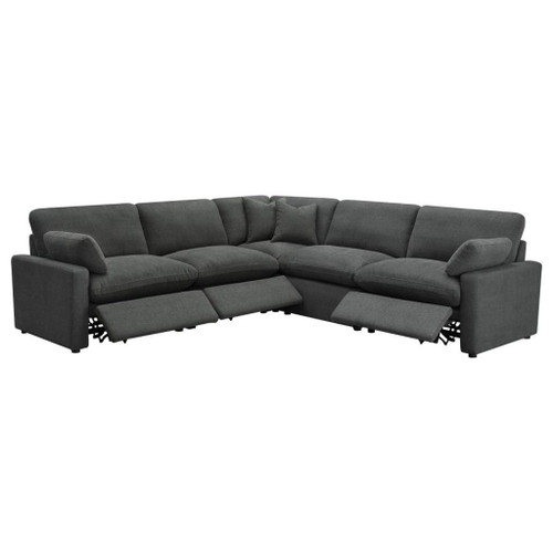 Collins - 5 Piece Modular Power Reclining Sectional - Dark Gray