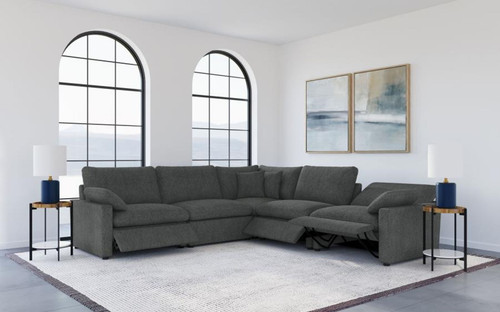 Collins - 5 Piece Modular Power Reclining Sectional - Dark Gray