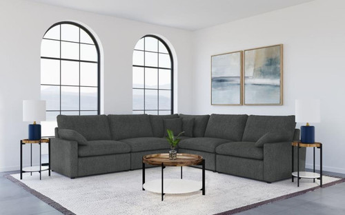 Collins - 5 Piece Modular Power Reclining Sectional - Dark Gray