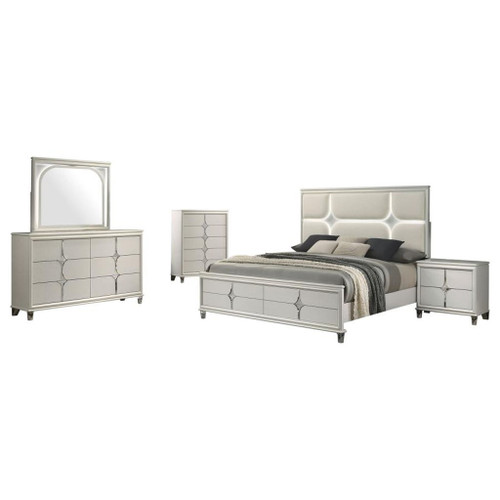 Olivia - 5 Piece Queen Bedroom Set - Pearl White