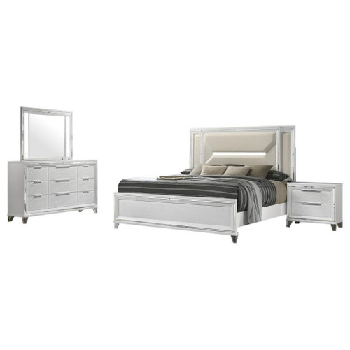 Marmore - 4 Piece Eastern King Bedroom Set - White