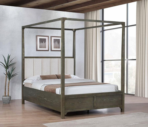Gran Park - Queen Four Poster Canopy Bed - Dark Cocoa