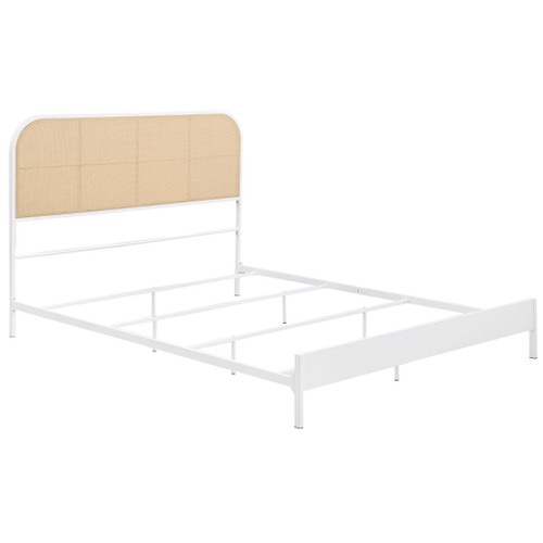 Amherst - Radio Weave Rattan Metal Queen Bed - White