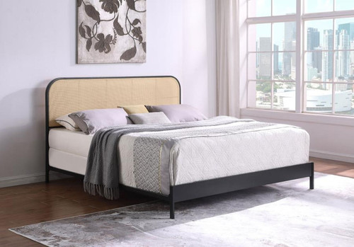 Amherst - Radio Weave Rattan Metal Eastern King Bed - Black