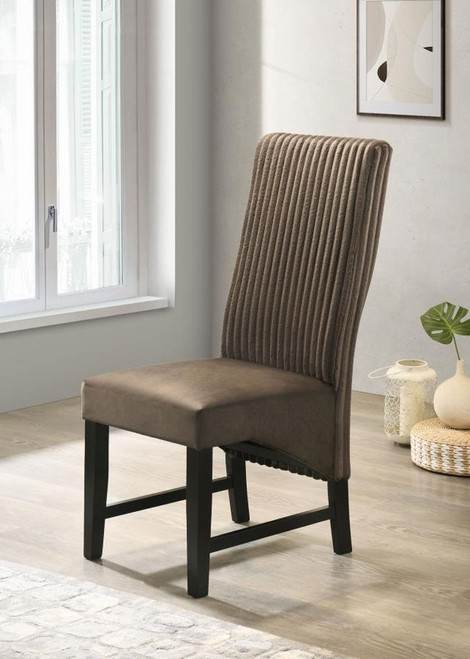 Barrand - Upholstered Dining Side Chair (Set of 2) - Chocolate