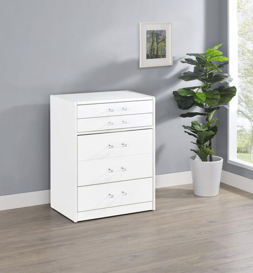 Danbury - 3-Drawer Makeup Vanity & Stool Set - White High Gloss