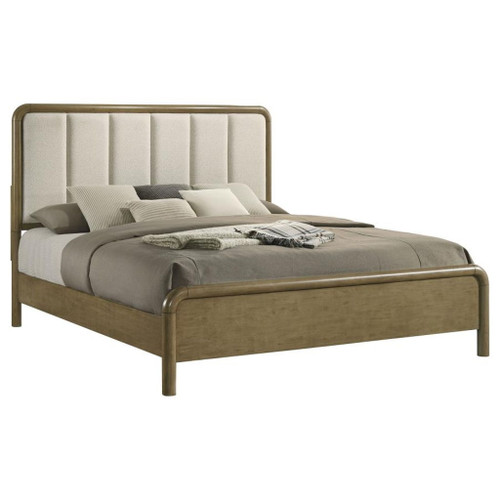 Amsbury - Upholstered Eastern King Bed - Nutmeg
