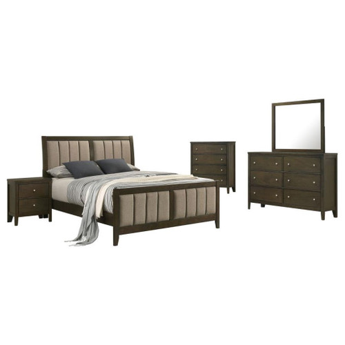 Wilkes - 5 Piece California King Bedroom Set - Dark Cocoa