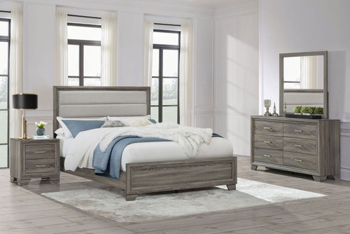 Wright - 4 Piece Queen Bedroom Set - Brown Oak