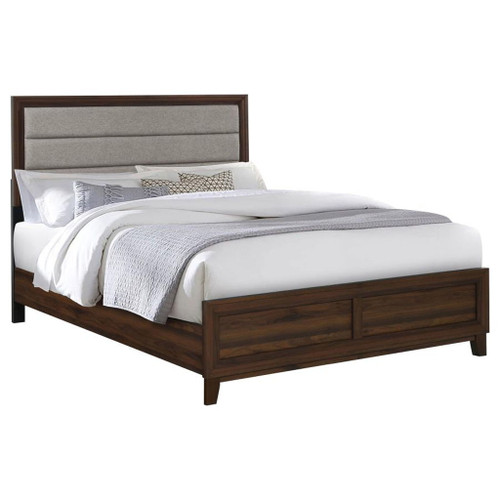 Welsley - Upholstered Eastern King Bed - Walnut