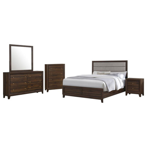 Welsley - 5 Piece Eastern King Bedroom Set - Walnut