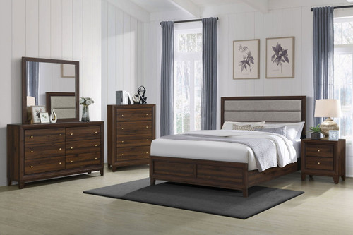 Welsley - 5 Piece California King Bedroom Set - Walnut