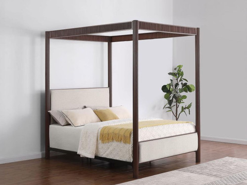 Zimmerlee - Metal Queen Canopy Bed - Rust Brown