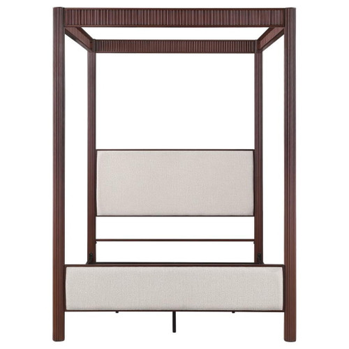 Zimmerlee - Metal Queen Canopy Bed - Rust Brown