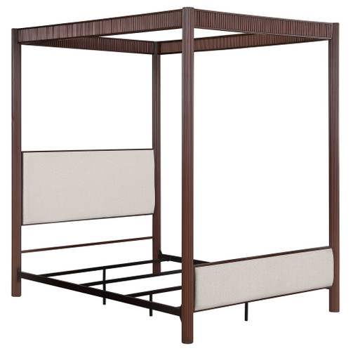 Zimmerlee - Metal Eastern King Canopy Bed - Rust Brown
