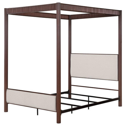 Zimmerlee - Metal Eastern King Canopy Bed - Rust Brown
