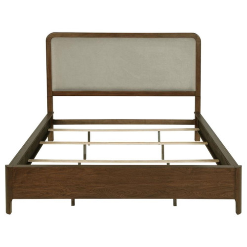 Maderia - Upholstered California King Panel Bed - Walnut