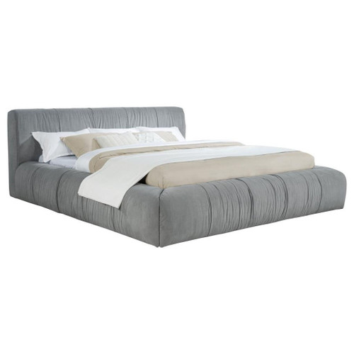Wilshire - Upholstered Eastern King Platform Bed - Gray