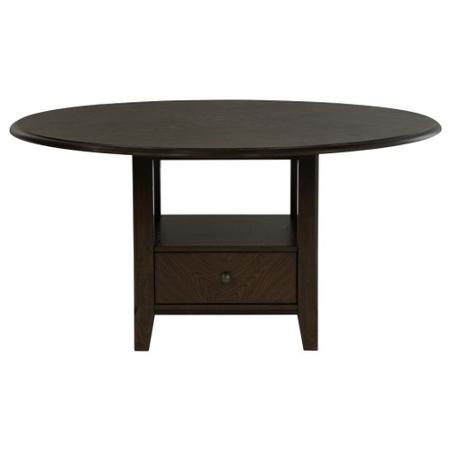 Twyla - Round Dining Table With Drawer - Dark Cocoa