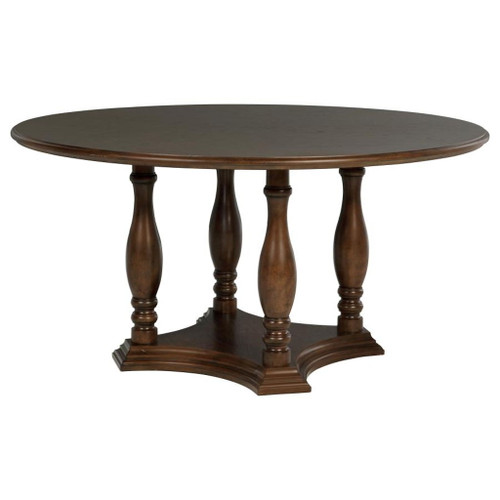 Landon - 5 Piece Round Dining Table Set - Rich Brown