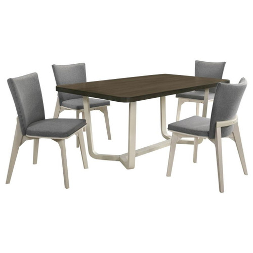 Biloxi - 5 Piece Rectangular Dining Set - Grayish Brown