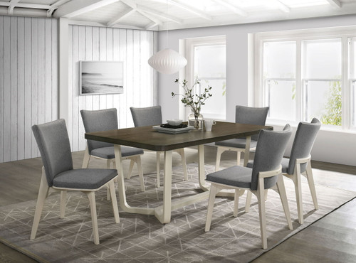 Biloxi - 7 Piece Rectangular Dining Set - Grayish Brown