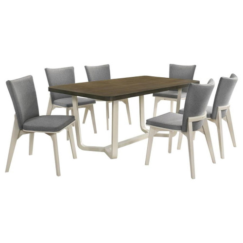 Biloxi - 7 Piece Rectangular Dining Set - Grayish Brown