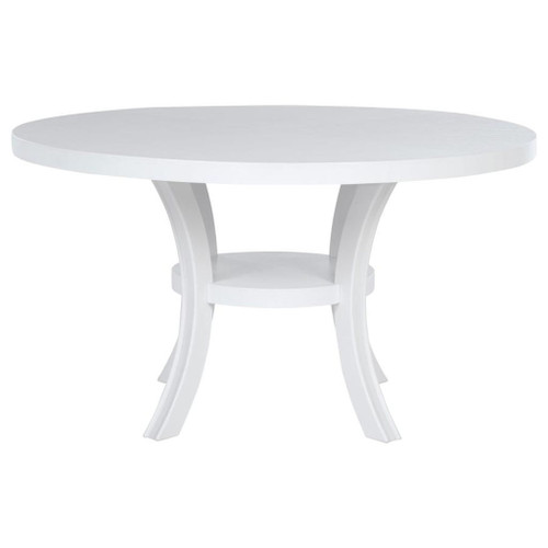 Judd - 7 Piece Round Wood Dining Table Set - Pearl White