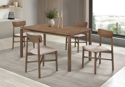 Parkridge - 5 Piece Wood Dining Set - Natural Walnut