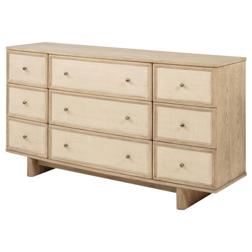 Kailani - 9-Drawer Dresser Cabinet - Beige Oak