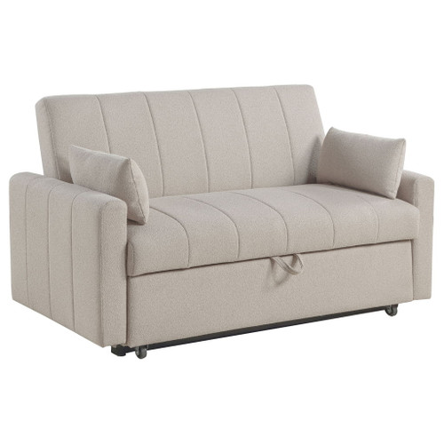 Portland - Boucle Upholstered Sleeper Sofa Bed - Latte