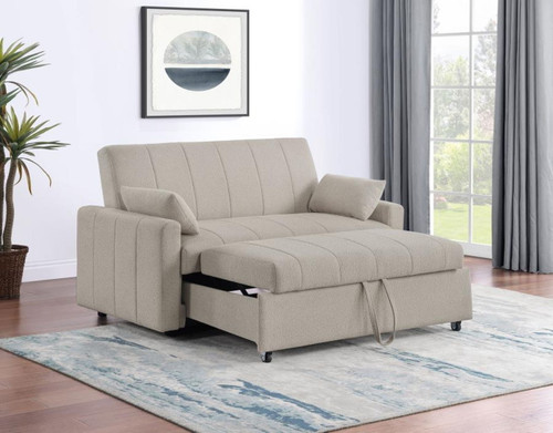 Portland - Boucle Upholstered Sleeper Sofa Bed - Latte