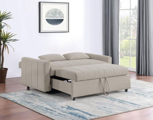 Portland - Boucle Upholstered Sleeper Sofa Bed - Latte