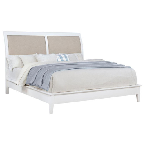 Bexhill - Upholstered Eastern King Panel Bed - White