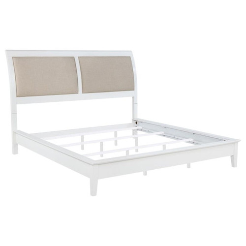 Bexhill - Upholstered Eastern King Panel Bed - White