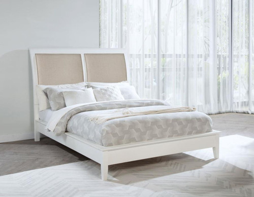 Bexhill - Upholstered Queen Panel Bed - White