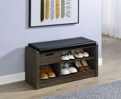 Arrington - Storage Bench - Smoked Oak