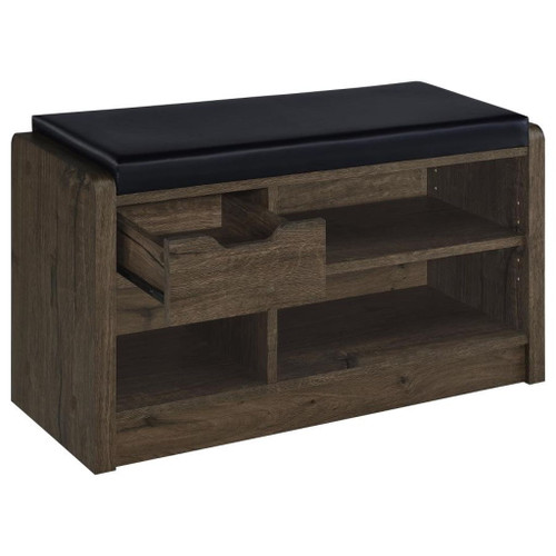 Arrington - Storage Bench - Smoked Oak