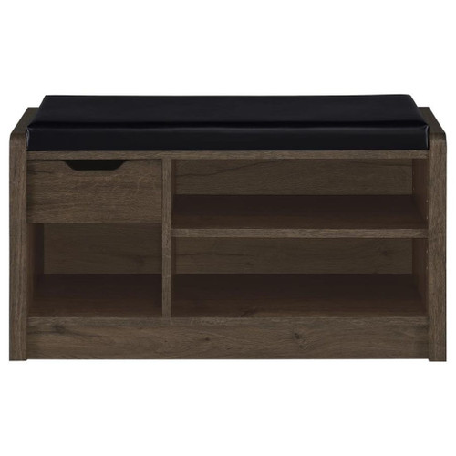 Arrington - Storage Bench - Smoked Oak