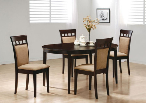 Gabriel - 5 Piece Extension Leaf Dining Table Set - Dark Brown