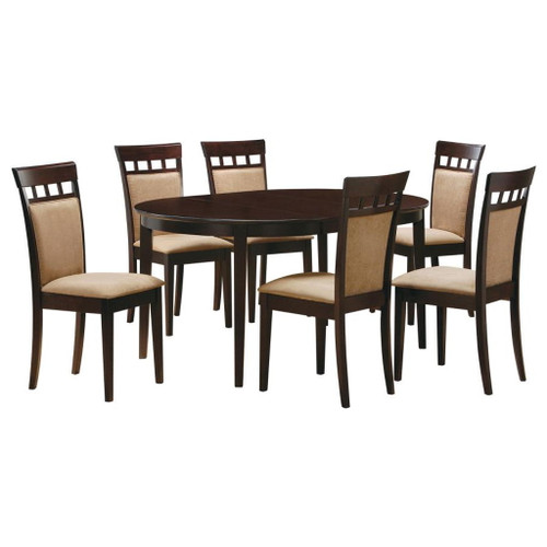 Gabriel - 7 Piece Extension Leaf Dining Table Set - Dark Brown