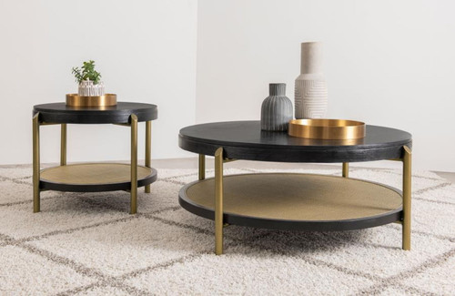 Arini - 2 Piece Round Coffee And End Table Set - Black