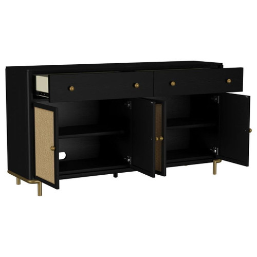 Arini - 2-Drawer Cane Door Dining Sideboard Server - Black