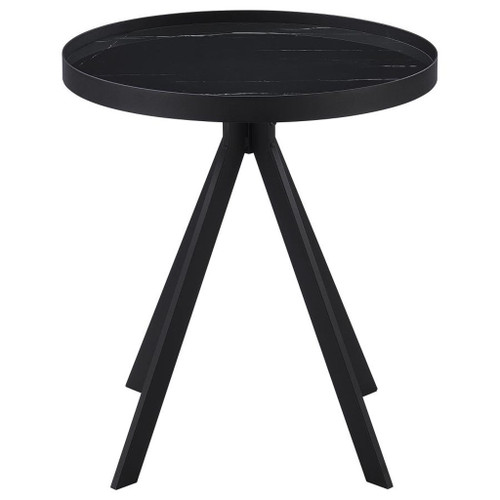 Briggs - 2 Piece Round Coffee And End Table Set - Black