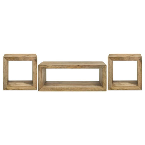 Benton - 3 Piece Solid - Mango Coffee And End Table Set - Natural
