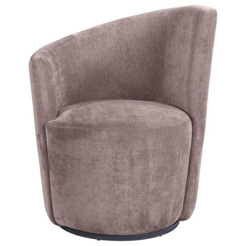 Nueva - Upholstered Swivel Chair Curved Backrest - Blush